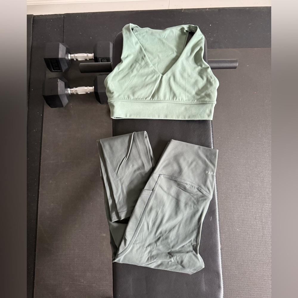 Paragon Fitwear Green Leggings and Top Set